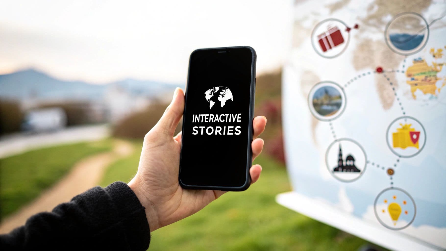 A phone in a dark room showing an incoming call from Dr. Tiffany Belle, the cinematic end of the interactive story app category